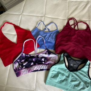 Sports bras: size small- lulu lemon, halara, shein